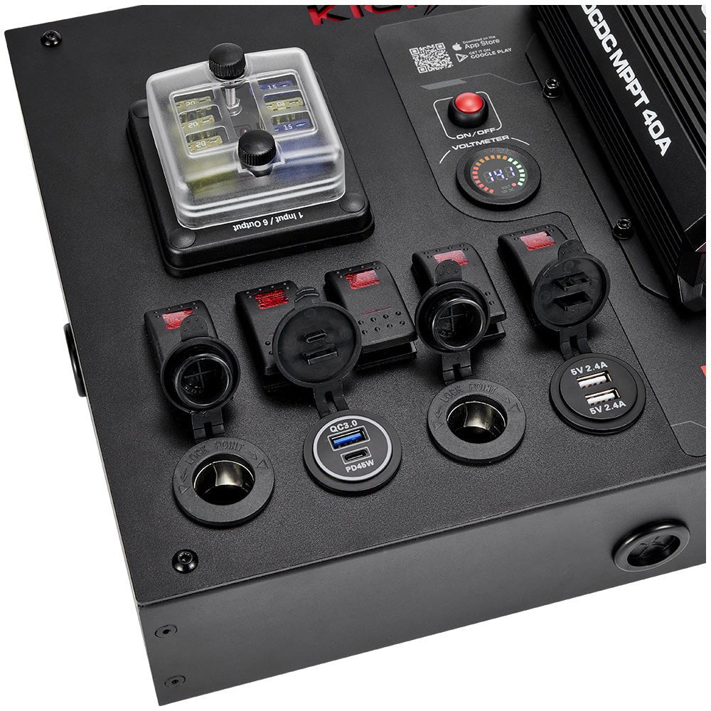 KickAss ProductsKickAss 12V Control Hub / Panel with Smart 40A DCDC Charger + Integrated BluetoothKACTRLHB40DCDCBT