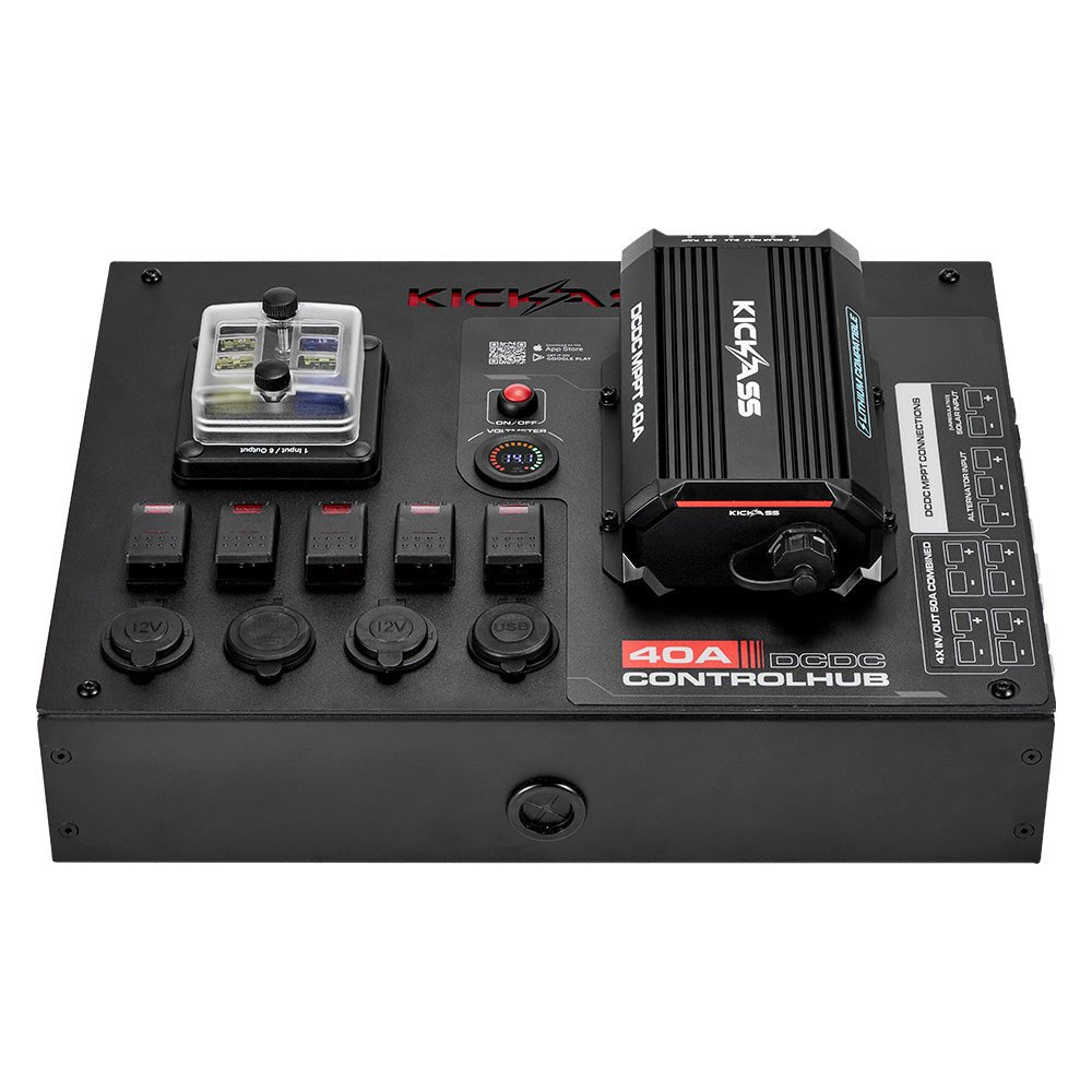 KickAss ProductsKickAss 12V Control Hub / Panel with Smart 40A DCDC Charger + Integrated BluetoothKACTRLHB40DCDCBT