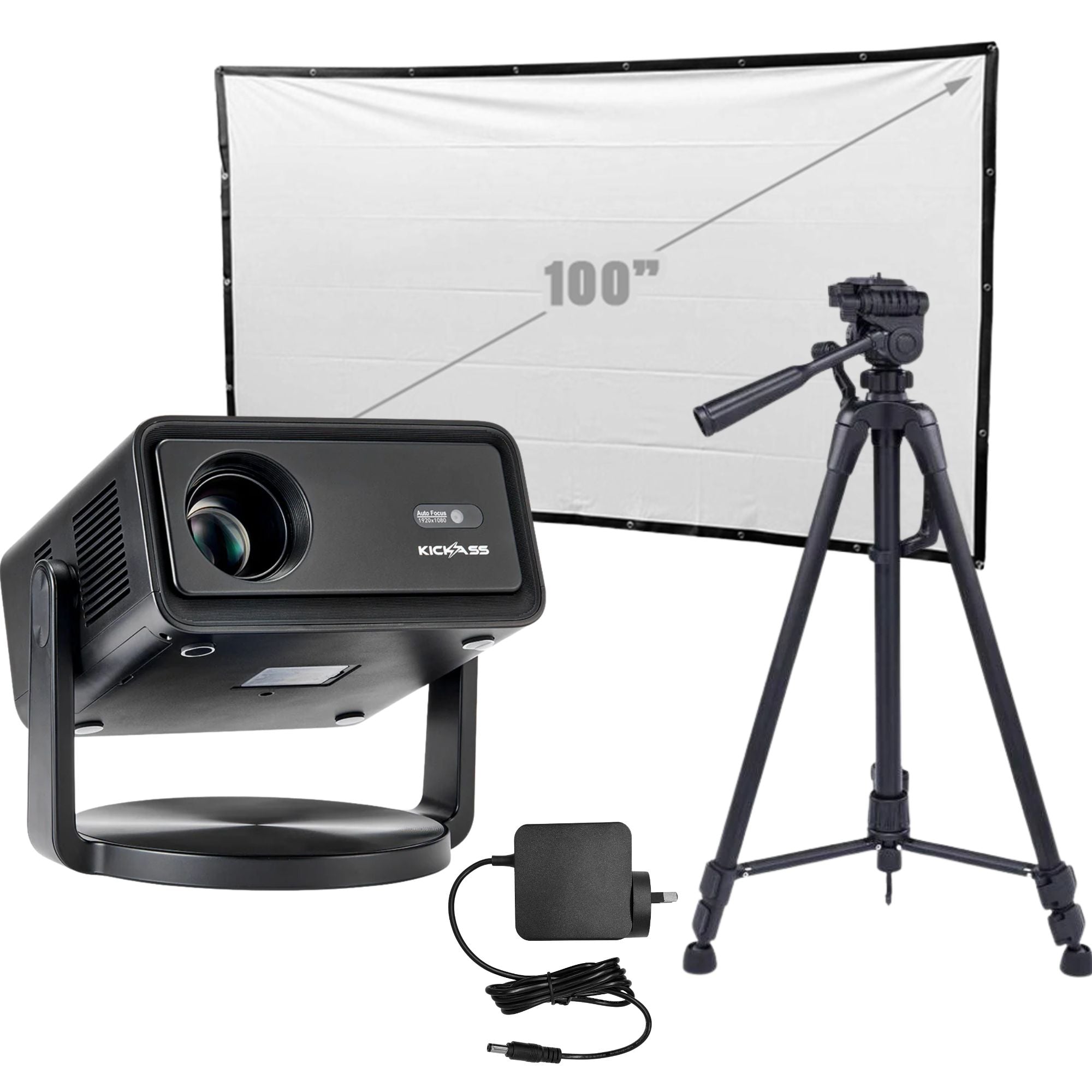 12V FHD Outdoor Cinema Projector Bundle w/ 100