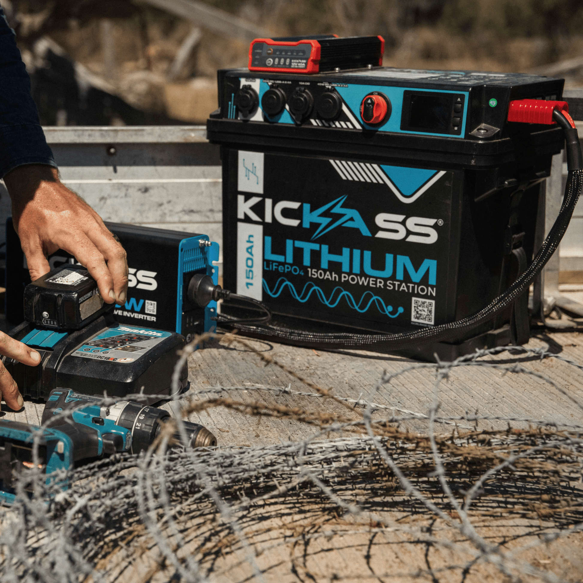 KickAss ProductsKickAss 150Ah Lithium Power Station with 40A DCDC ChargerKAJBLITKIT150
