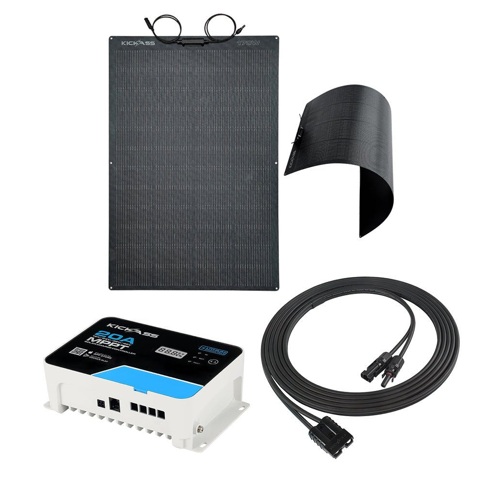 KickAss ProductsKickAss 170W Flexible ETFE Solar Panel Bundle with 20A MPPT Controller & 5m Anderson Extension CableKABUN-FLXSP-MPPT20A