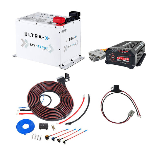KickAss ProductsKickAss 230Ah Compact Arctic White Lithium Dual Battery Kit with 40A DCDC Charger and Wiring KitKABUNDLE06