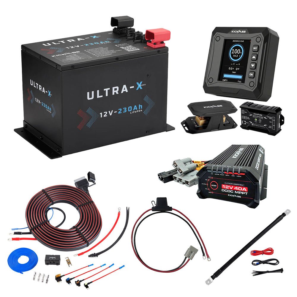 KickAss ProductsKickAss 230Ah Lithium Compact Complete Dual Battery Kit with 40A DCDC Charger, Smart Shunt and WiringKADBK-230COMP-40A-SHUNT