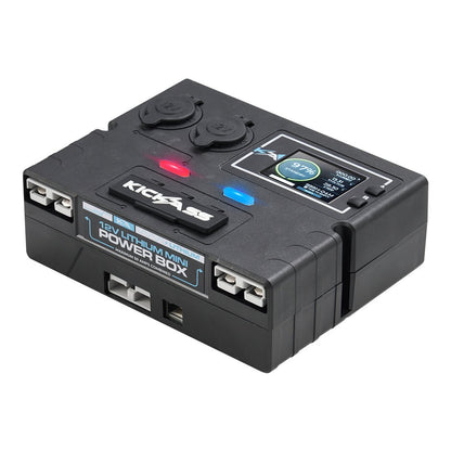 KickAss ProductsKickAss 230Ah Slimline Lithium Arctic White Complete Dual Battery Kit with 40A DCDC Charger with Bluetooth, 12V Control Box and Battery Monitor, PlugKADBBDL-230LW-CB