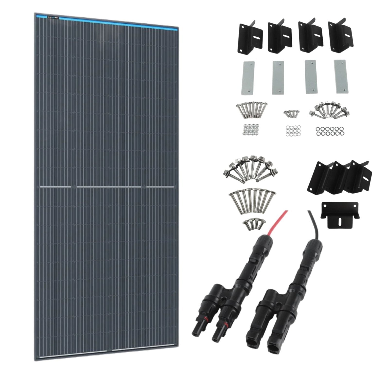 KickAss 250W Solar Panel Bundle with Mounting Kit & 2-in-1 Connector ...