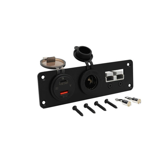 KickAss ProductsKickAss 3 - in - 1 Flush Mount - 10A Cigarette Socket, 50A Anderson Socket, USB A 3.1 & USB C 45WKAFM3IN1
