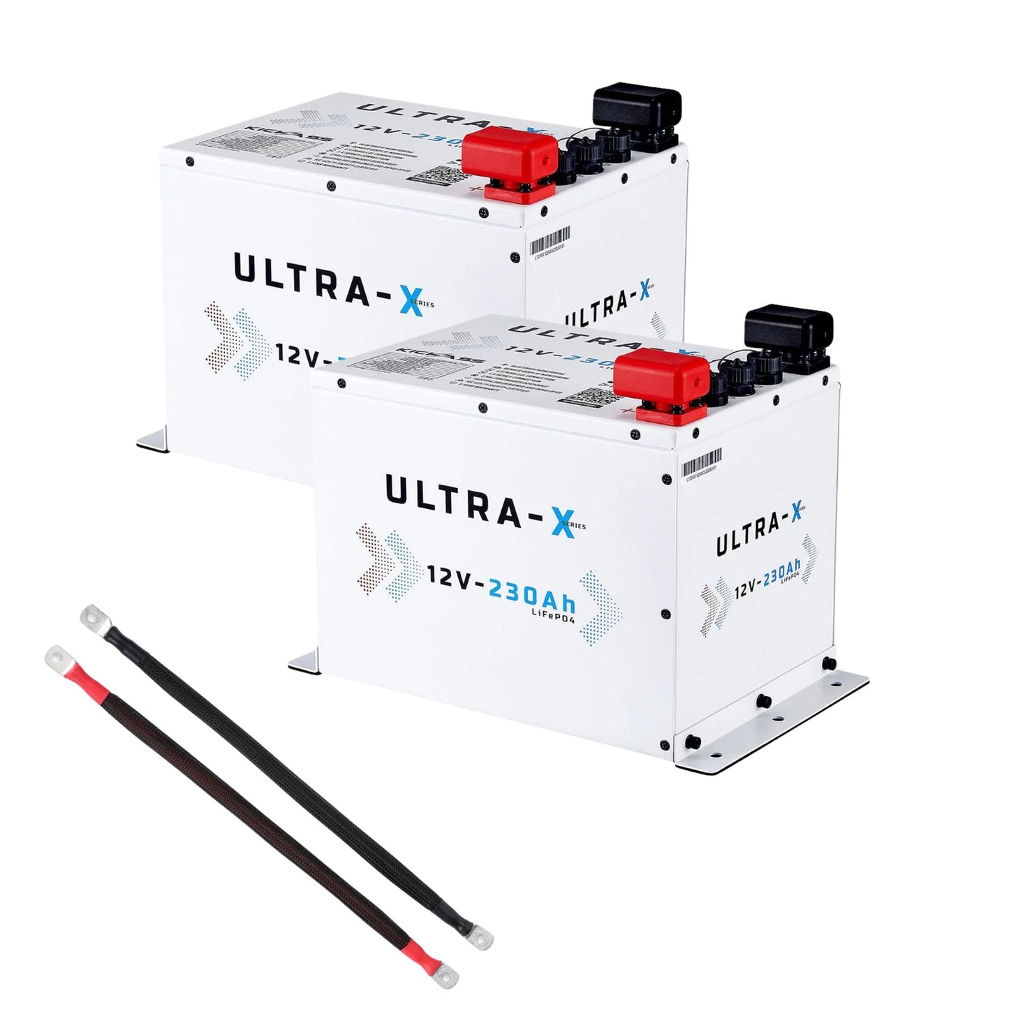 KickAss ProductsKickAss 460Ah Ultra - X Lithium Battery Bundle Arctic White with Linking CablesKA460AH - XB2 - WHITE