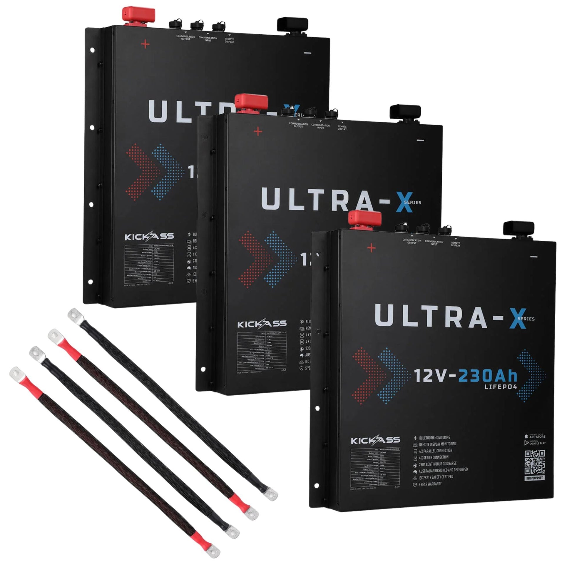 KickAss ProductsKickAss 690Ah Ultra X Slimline Lithium Battery Kit with Linking CablesKA - ULTRAX690AH - LINKKIT