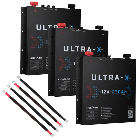 KickAss ProductsKickAss 690Ah Ultra X Slimline Lithium Battery Kit with Linking CablesKA - ULTRAX690AH - LINKKIT