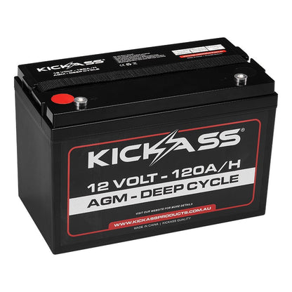 KickAss ProductsKickAss Battery Box with 25A DCDC Bundle with 120Ah AGM Battery, Tray, Wiring Kit and 22A ChargerKABUNDLE07