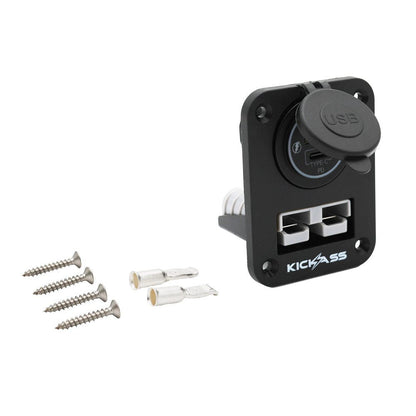 KickAss ProductsKickAss Double Flush Mount Housing - 50A Anderson Style Plug (USB A+C)KAFMPAnd+USB