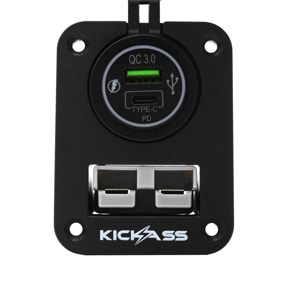 KickAss ProductsKickAss Double Flush Mount Housing - 50A Anderson Style Plug (USB A+C)KAFMPAnd+USB