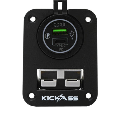 KickAss ProductsKickAss Double Flush Mount Housing - 50A Anderson Style Plug (USB A+C)KAFMPAnd+USB