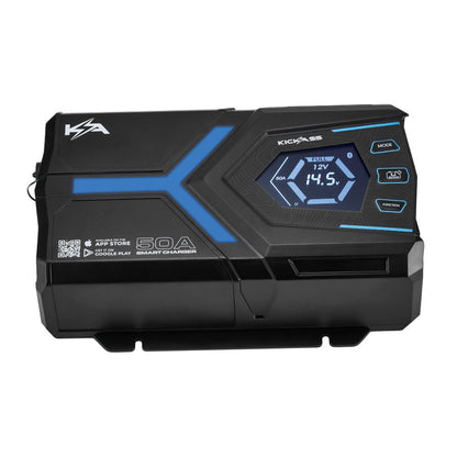 KickAss ProductsKickAss Flexicharge 12V 50A ACDC Smart Battery Charger For Lead Acid, AGM & Lithium Batteries + Integrated BluetoothKACHG1250BT