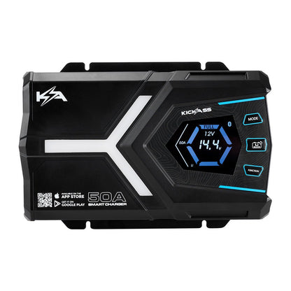KickAss ProductsKickAss Flexicharge 12V 50A ACDC Smart Battery Charger For Lead Acid, AGM & Lithium Batteries + Integrated BluetoothKACHG1250BT