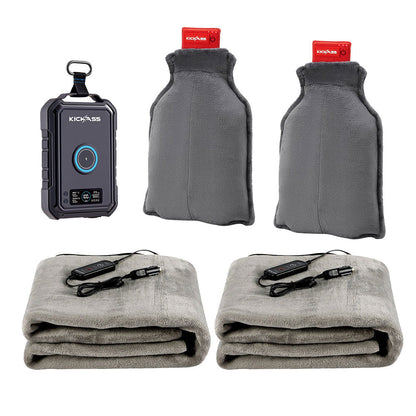KickAss ProductsKickAss KickCharge Compact Portable Power Pack Bundle with Cordless Body Warmer & 12V Electric BlanketKA-KAPHUB150-BODYWARMER-BLANKET