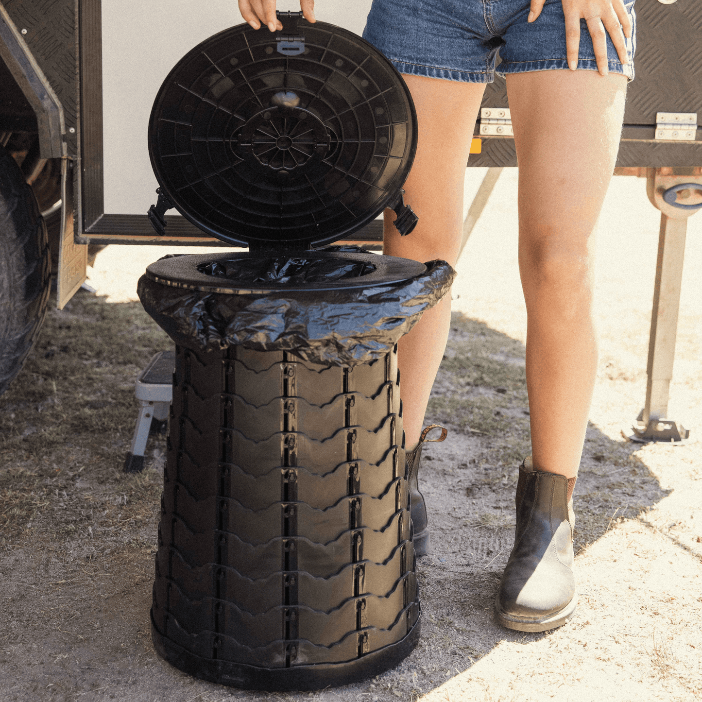 KickAss ProductsKickAss Large Portable Outdoor Pop Up Stool/Bin with LidKAFTLRGSTOOL1