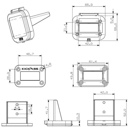 KickAss ProductsKickAss Panel Mount 50A Anderson Style Connector with Dust CoverKAFMPAndDUST