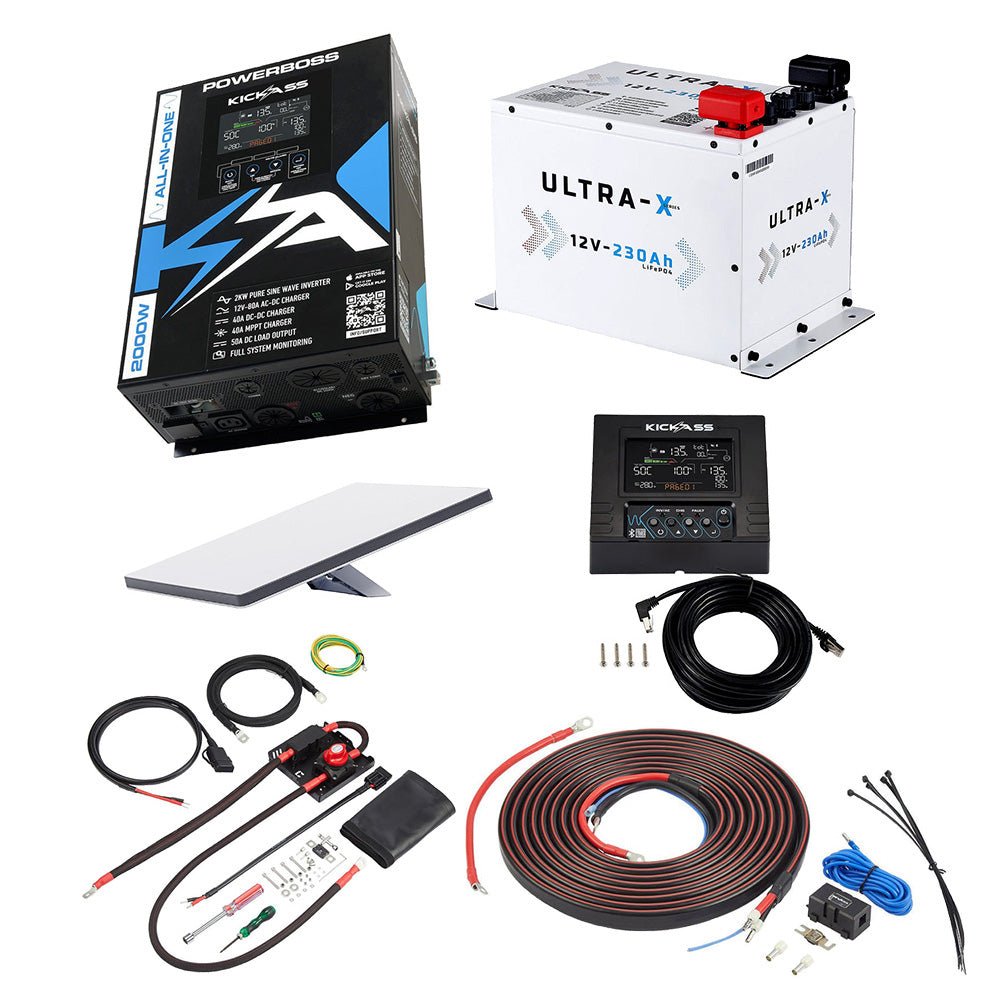 KickAss ProductsKickAss PowerBoss Bundle with 230Ah Ultra - X Lithium Battery, Starlink Mini and Connections KitKA-POWERBOSS-RDU230AHLITW-STARLINK