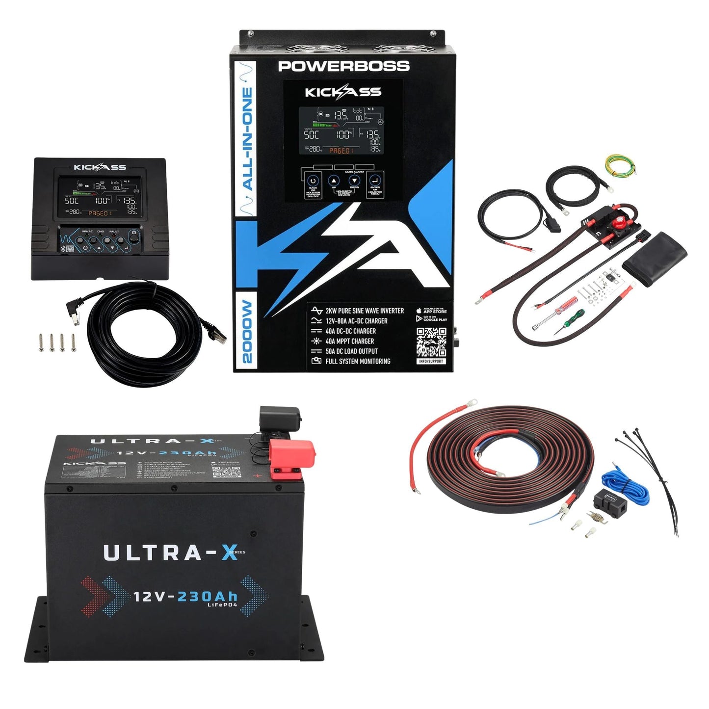 KickAss ProductsKickAss PowerBoss Canopy Base Bundle with 230Ah Lithium Battery & Remote DisplayKAPB-CAN230-RDU