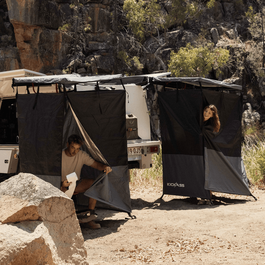 KickAss ProductsKickAss Premium LEFT Fold - Out Shower Tent Awning and Camping Change Room with LED lightingKAEXTSTENT-AWN-L