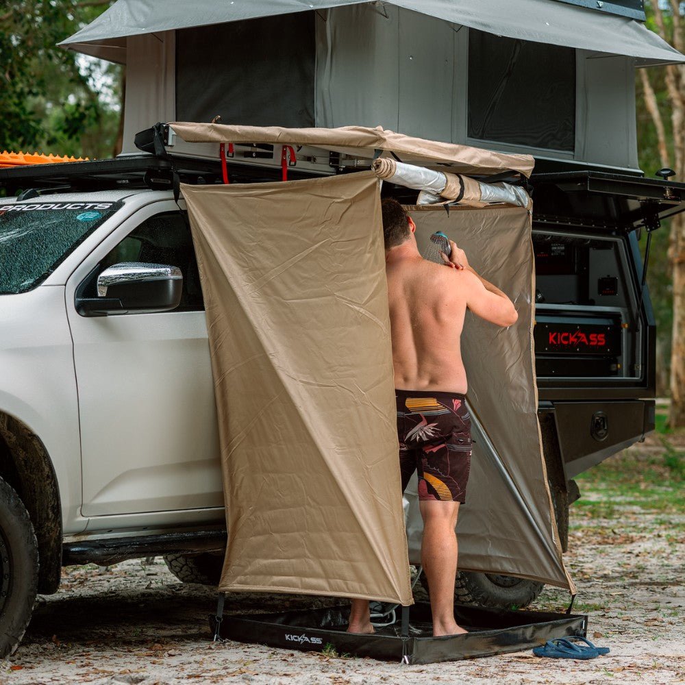 roof rack shower tent The KickAss Premium Shower Awning with Roof