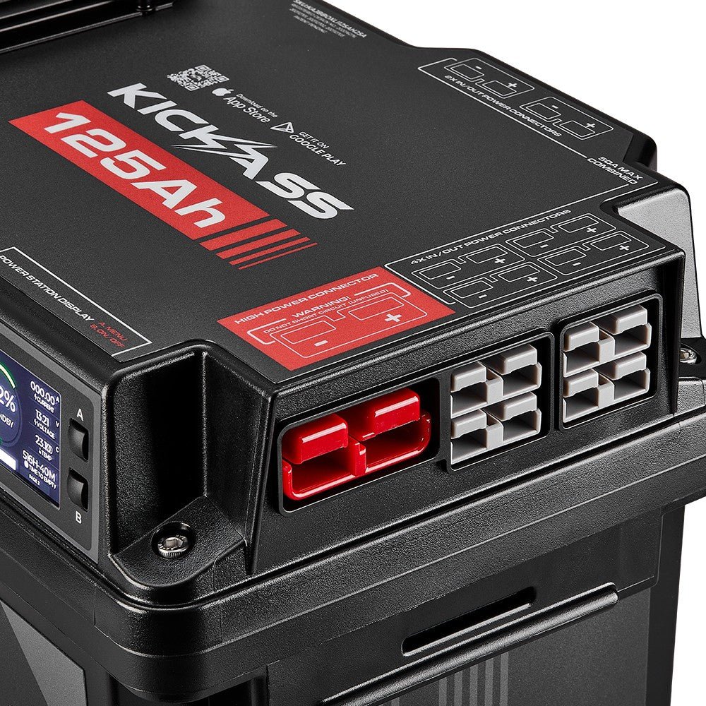 KickAss ProductsKickAss Smart 125Ah Lithium Battery Box Power Station with 25A DCDC Charger + Integrated BluetoothKAJBBOXLI125AH25A
