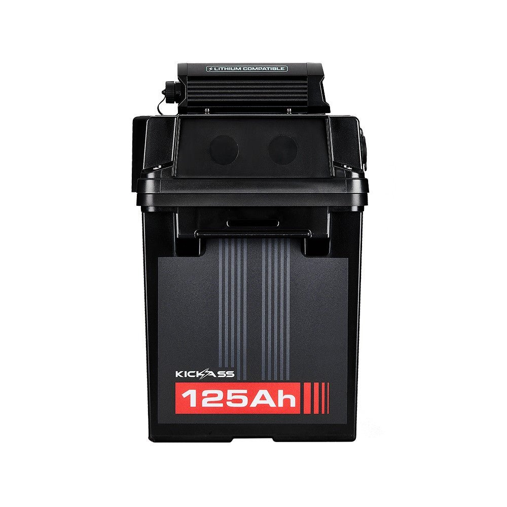 KickAss ProductsKickAss Smart 125Ah Lithium Battery Box Power Station with 25A DCDC Charger + Integrated BluetoothKAJBBOXLI125AH25A
