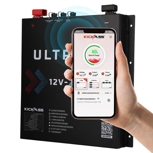 KickAss ProductsKickAss Smart 12V 230Ah Ultra - X Lithium Slimline Deep Cycle Battery LiFePO4KA12230SLIMX - LION