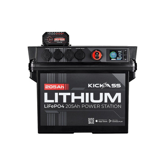 KickAss ProductsKickAss Smart 205Ah Lithium Battery Box Power Station with 40A DCDC Charger + Integrated BluetoothKAJBBOXLI205AH40A