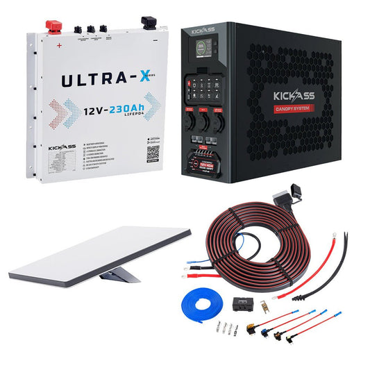 KickAss ProductsKickAss Smart 230Ah Ultra - X Lithium Slimline Dual Battery Kit with Canopy Power System & Starlink MiniKA-230AHLIT-CANOPY-DCDC-WIRING-STARLINK