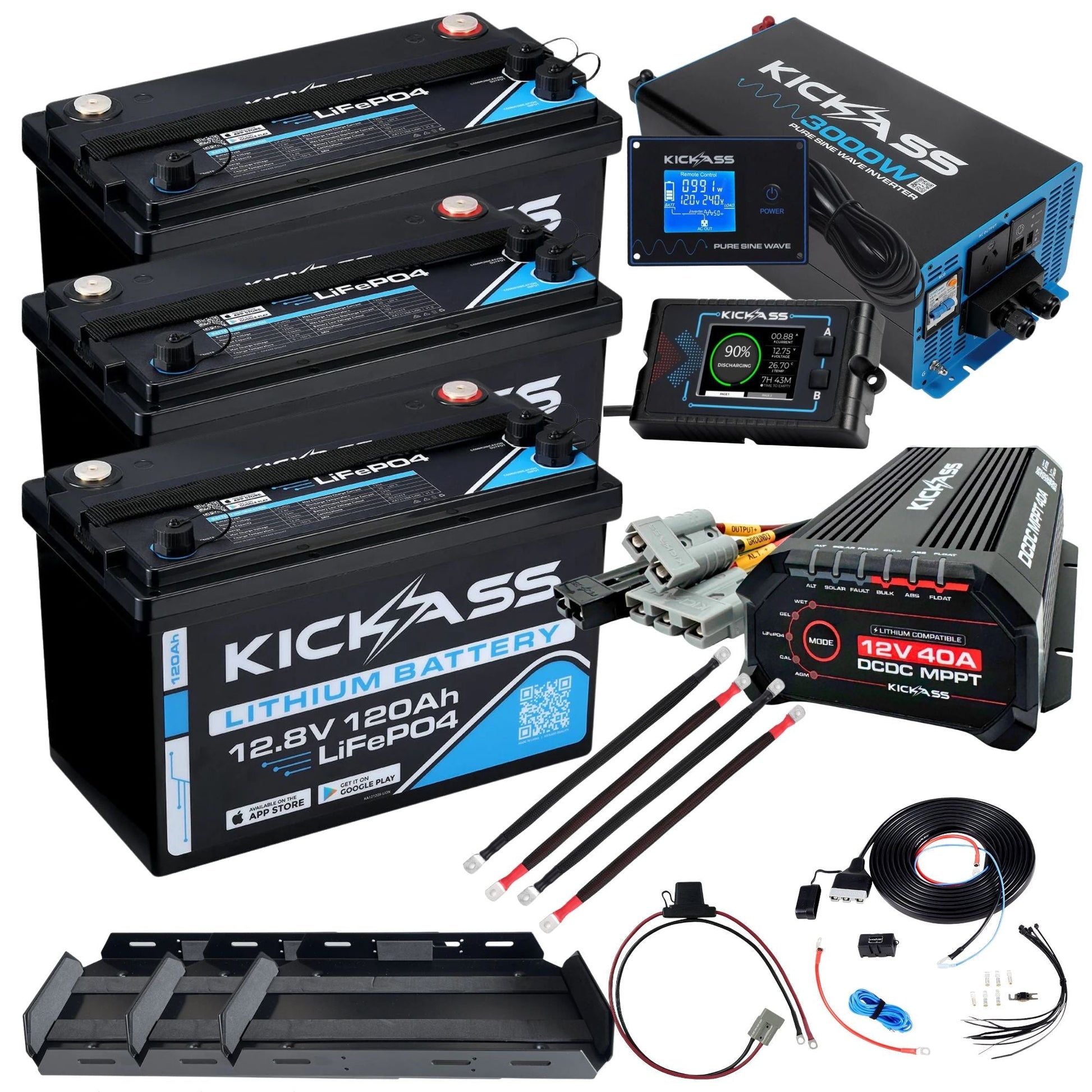 KickAss ProductsKickAss Smart 360Ah Lithium Dual Battery Kit With 3000W InverterKA - SMART - 360 - 3000 - KIT