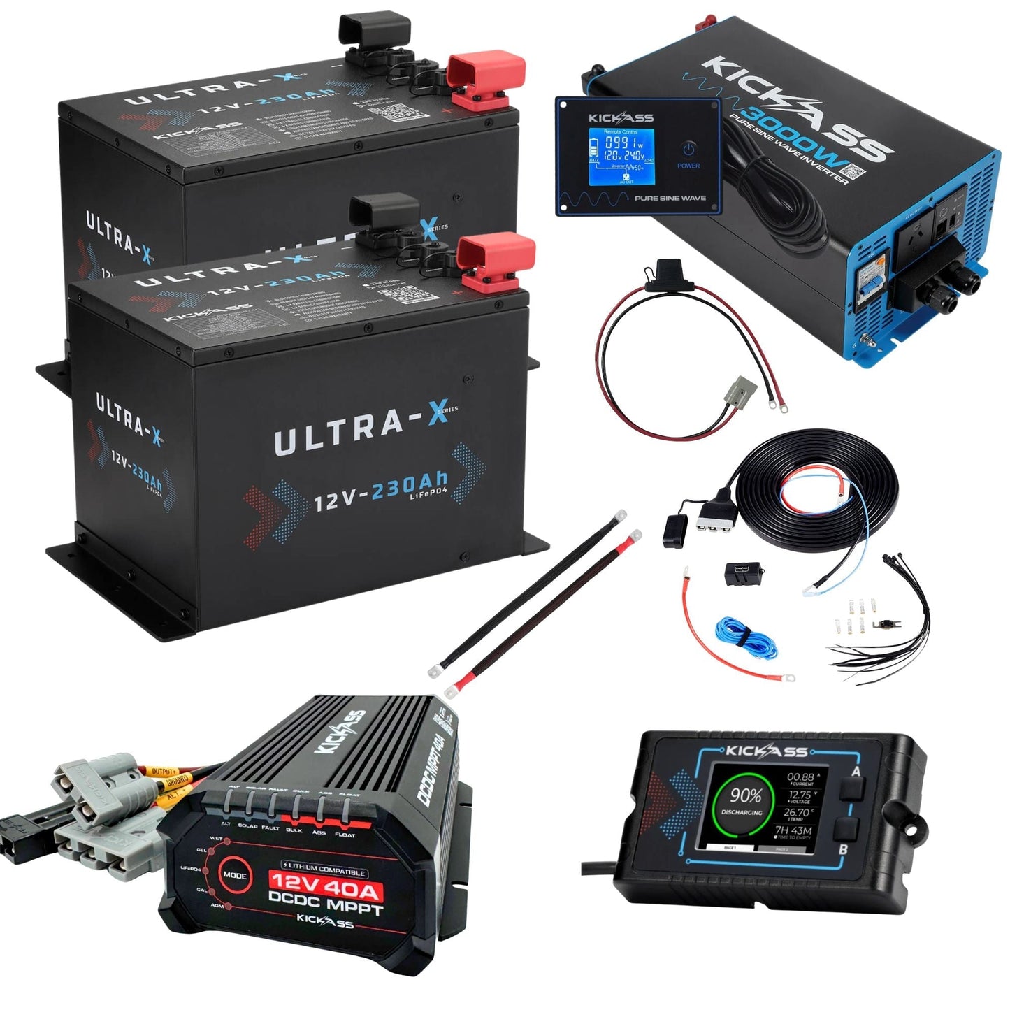 KickAss ProductsKickAss ULTRA - X 460Ah Compact Lithium Dual Battery Kit With 3000W InverterKA - ULTRAX - 460C - 3000 - KIT