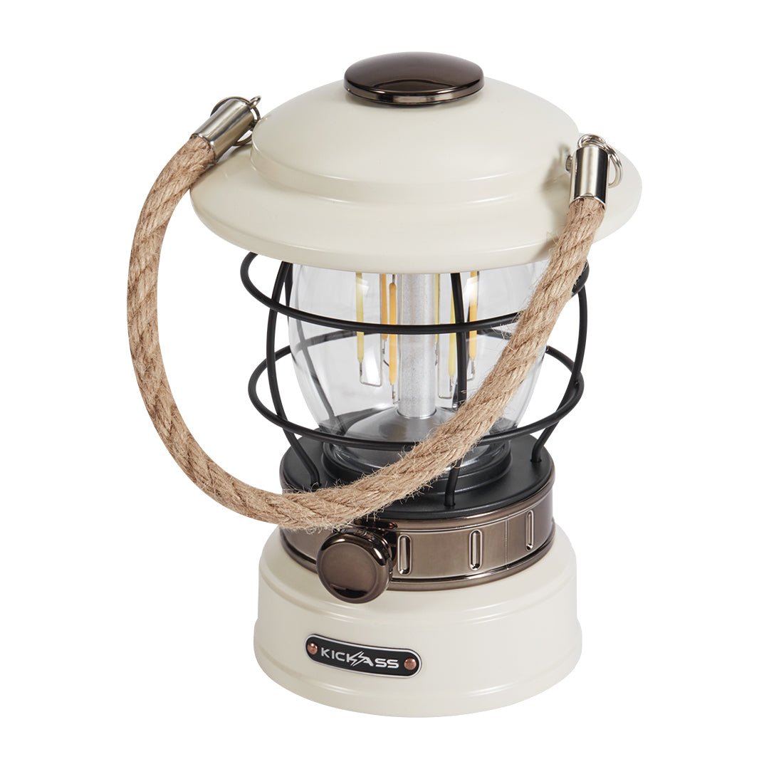 KickAss ProductsKickAss Vintage Camping Lantern in WhiteKACAMPLANTERN - WHT