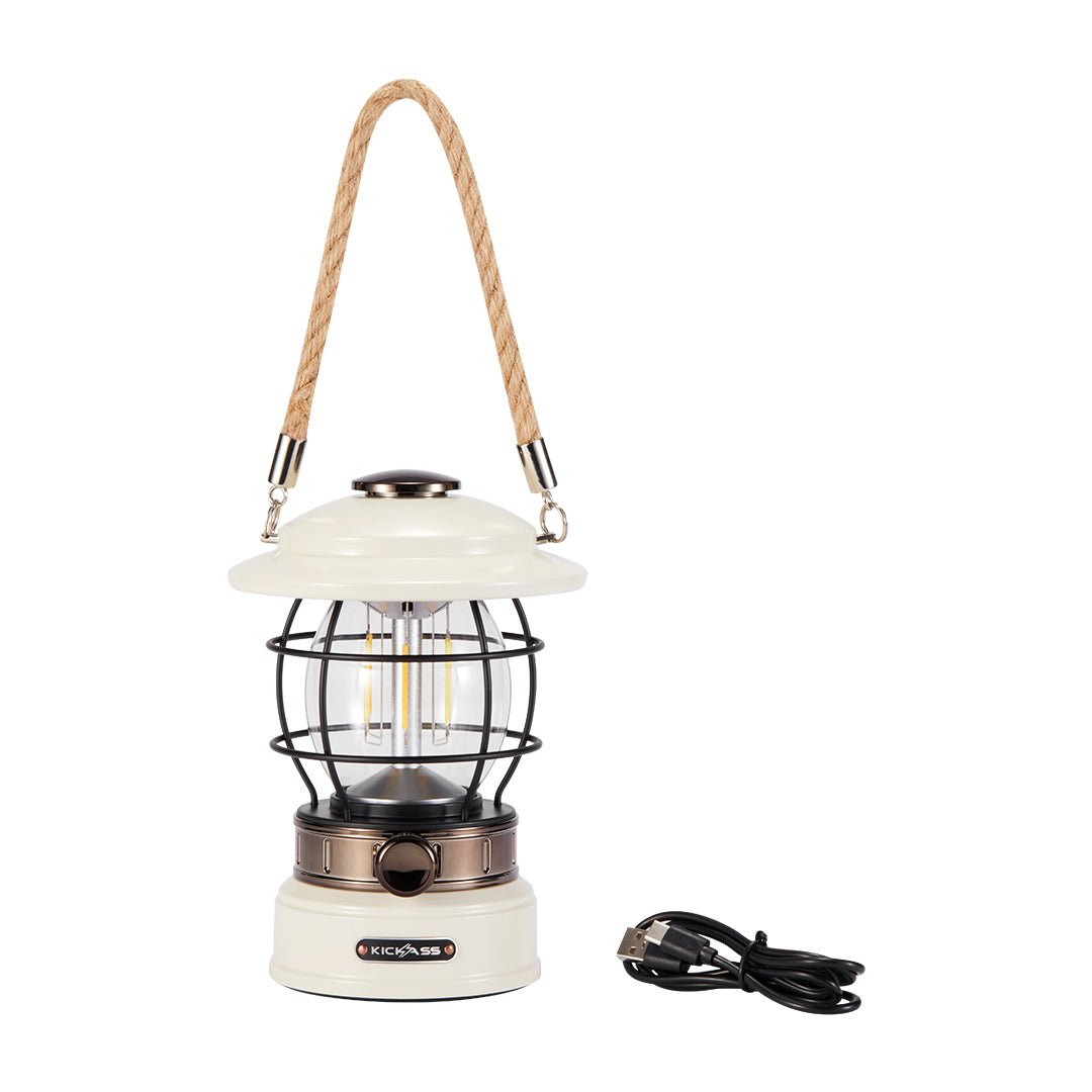 KickAss ProductsKickAss Vintage Camping Lantern in WhiteKACAMPLANTERN - WHT