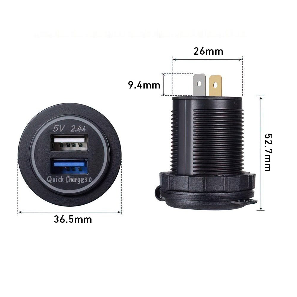 Dual USB Accessory Socket - 2.4A - KickAss Products USA