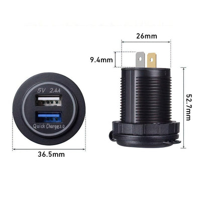Dual USB Accessory Socket - 2.4A - KickAss Products USA