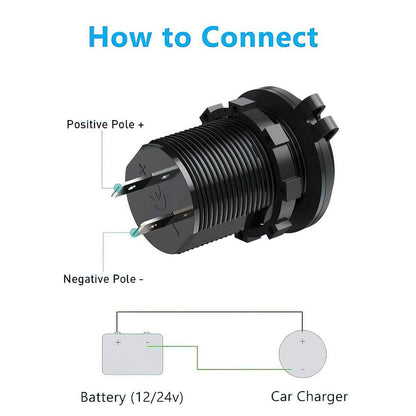 PRO Dual USB Accessory Socket QC3.0 + 2.4A Blue illumination