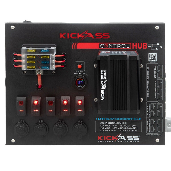 KickAss 12V Control Hub With 20A DCDC Charger - KickAss Products USA