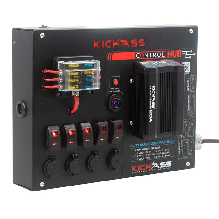 KickAss 12V Control Hub With 20A DCDC Charger - KickAss Products USA