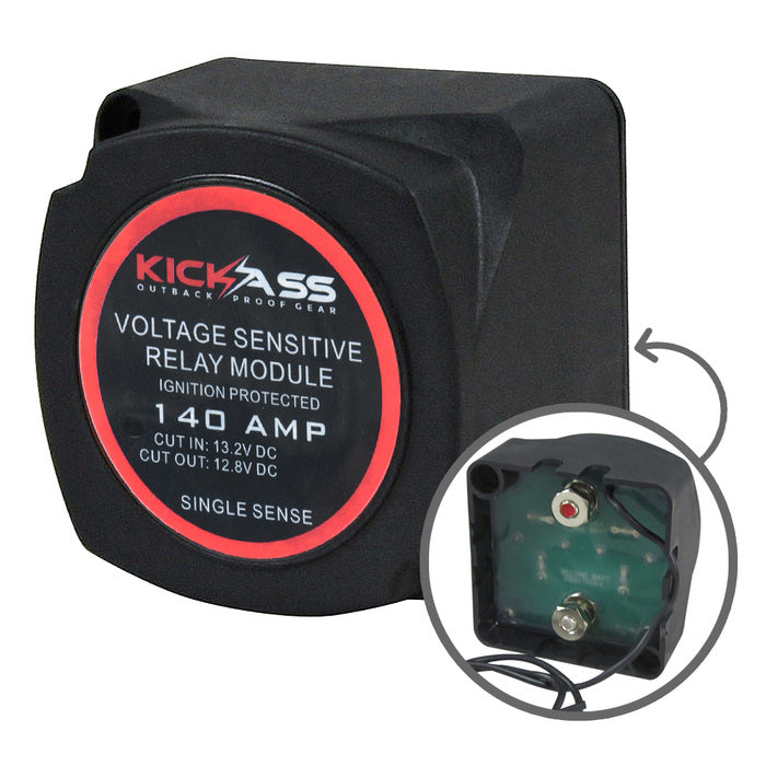 12V 140 Amp Dual Battery Isolator (Voltage Sensitive Relay) - KickAss Products USA